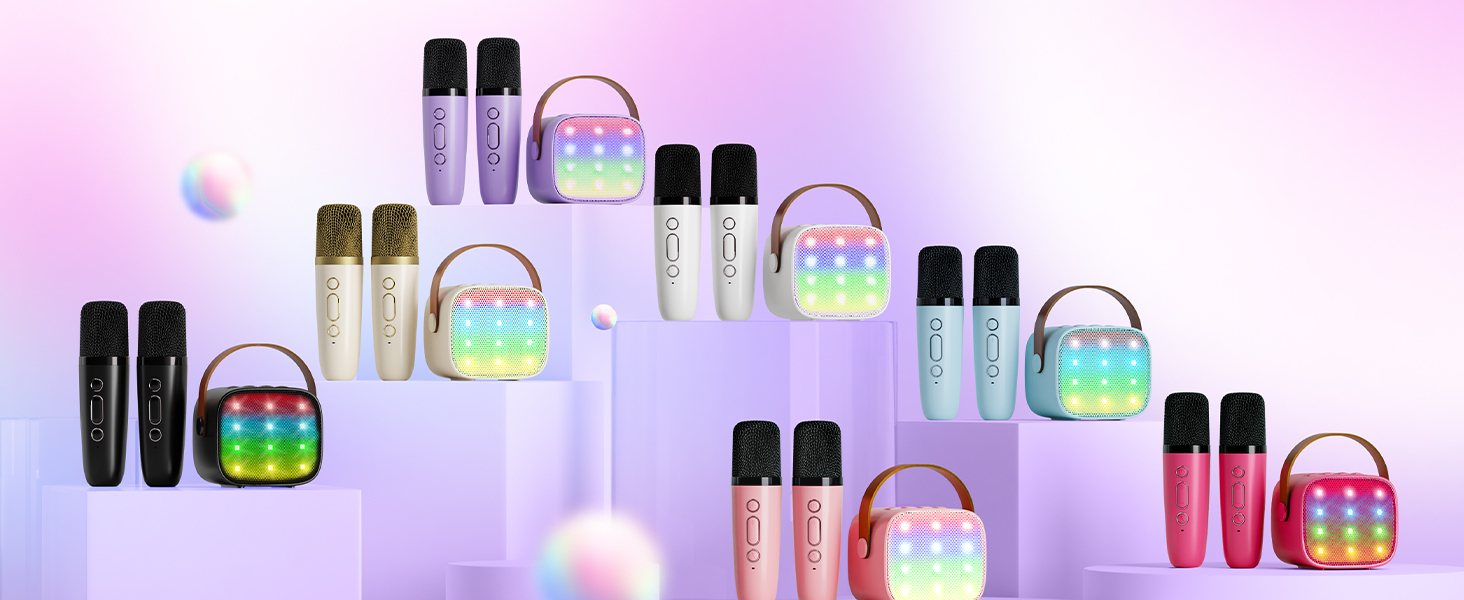 IROO mini karaoke machines in every color